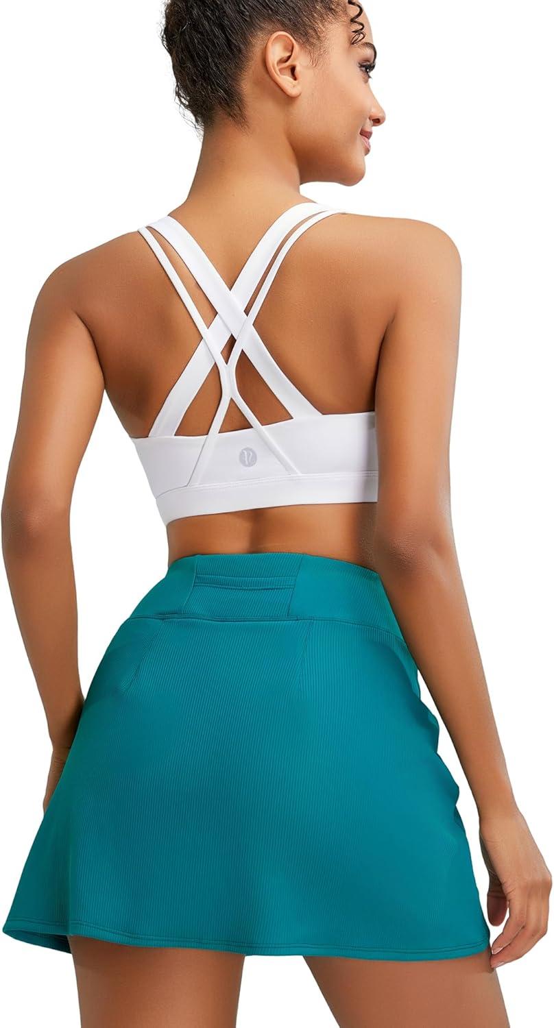 imageRUNNING GIRL Sports Bras for Women CrissCross Back Padded Strappy Sports Bras Medium Support Yoga Bra with Removable Cups1white