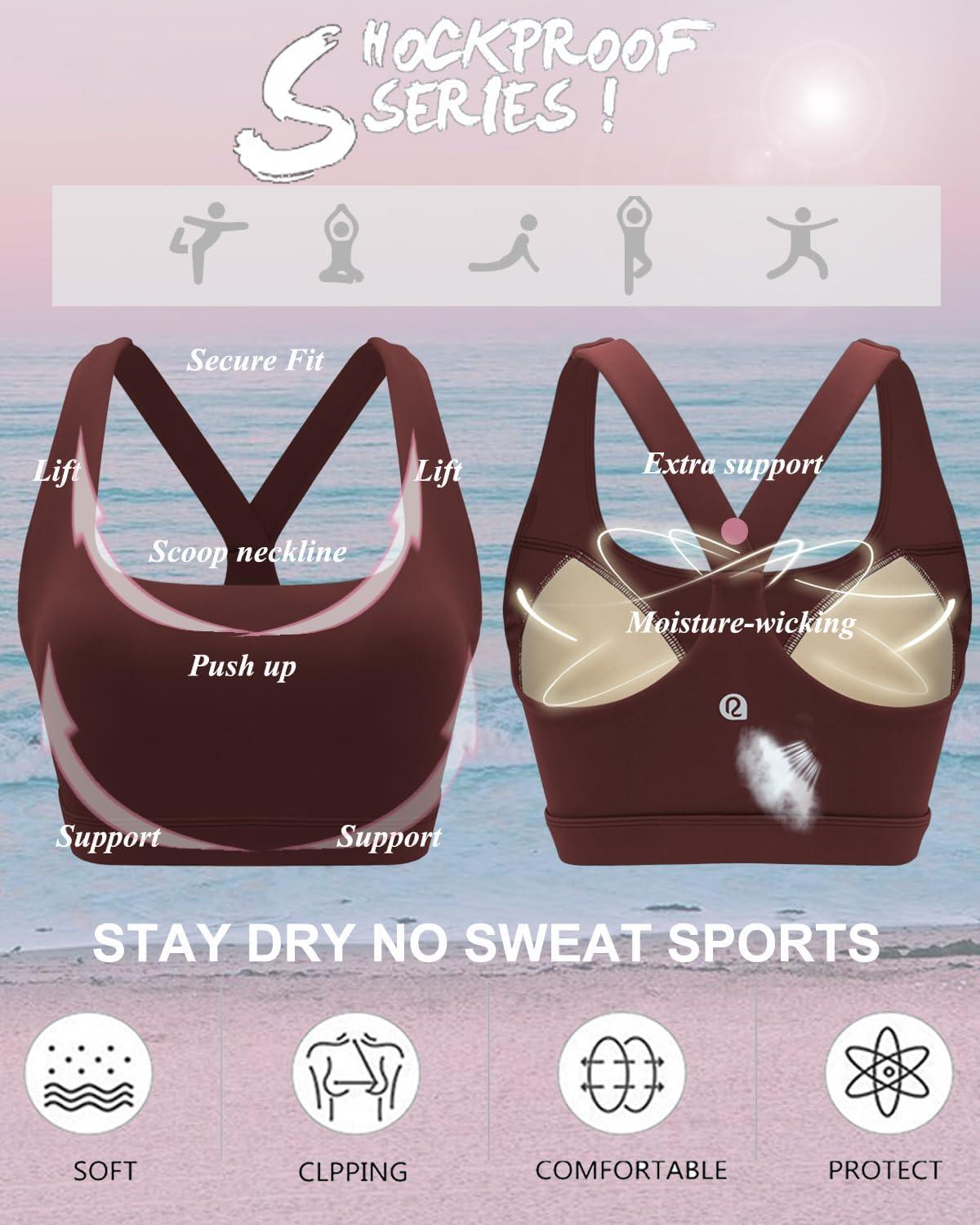 imageRUNNING GIRL Sports Bras for Women Molded Cup High Impact Sports Bra Workout Bras for Women High Support RacerbackAtaupe