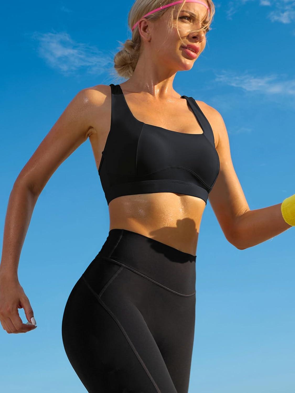 imageRUNNING GIRL Sports Bras for Women Molded Cup High Impact Sports Bra Workout Bras for Women High Support RacerbackGblack