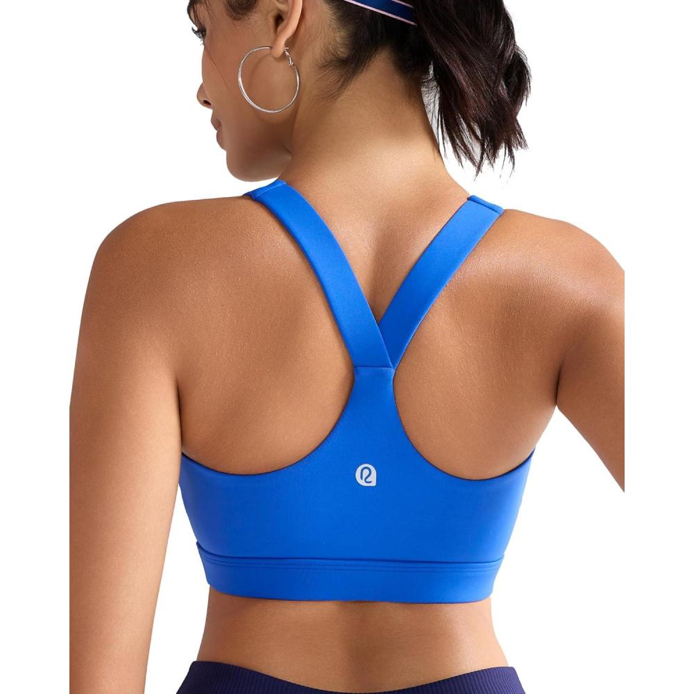 imageRUNNING GIRL Sports Bras for Women Molded Cup High Impact Sports Bra Workout Bras for Women High Support RacerbackAcerulean Blue