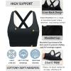 imageRUNNING GIRL Sports Bra for Women High SupportMolded Cup Strappy Running Sports Bras with Sewn in PadsBlack