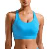 imageRUNNING GIRL Sports Bra for Women High SupportMolded Cup Strappy Running Sports Bras with Sewn in PadsBright Blue