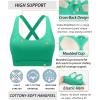 imageRUNNING GIRL Sports Bra for Women High SupportMolded Cup Strappy Running Sports Bras with Sewn in PadsBright Green