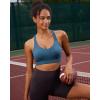 imageRUNNING GIRL Sports Bra for Women High SupportMolded Cup Strappy Running Sports Bras with Sewn in PadsDark Blue