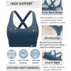 imageRUNNING GIRL Sports Bra for Women High SupportMolded Cup Strappy Running Sports Bras with Sewn in PadsDark Blue