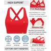 imageRUNNING GIRL Sports Bra for Women High SupportMolded Cup Strappy Running Sports Bras with Sewn in PadsDeep Red