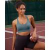 imageRUNNING GIRL Sports Bra for Women High SupportMolded Cup Strappy Running Sports Bras with Sewn in PadsDusty Blue