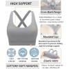 imageRUNNING GIRL Sports Bra for Women High SupportMolded Cup Strappy Running Sports Bras with Sewn in PadsGrey