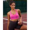 imageRUNNING GIRL Sports Bra for Women High SupportMolded Cup Strappy Running Sports Bras with Sewn in PadsHot Pink