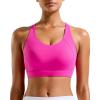 imageRUNNING GIRL Sports Bra for Women High SupportMolded Cup Strappy Running Sports Bras with Sewn in PadsHot Pink
