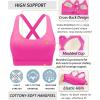 imageRUNNING GIRL Sports Bra for Women High SupportMolded Cup Strappy Running Sports Bras with Sewn in PadsHot Pink