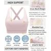 imageRUNNING GIRL Sports Bra for Women High SupportMolded Cup Strappy Running Sports Bras with Sewn in PadsPink