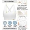 imageRUNNING GIRL Sports Bra for Women High SupportMolded Cup Strappy Running Sports Bras with Sewn in PadsWhite