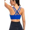 imageRUNNING GIRL Sports Bras for Women CrissCross Back Padded Strappy Sports Bras Medium Support Yoga Bra with Removable Cups1bright Blue