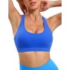 imageRUNNING GIRL Sports Bras for Women CrissCross Back Padded Strappy Sports Bras Medium Support Yoga Bra with Removable Cups1bright Blue