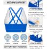 imageRUNNING GIRL Sports Bras for Women CrissCross Back Padded Strappy Sports Bras Medium Support Yoga Bra with Removable Cups1bright Blue