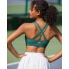 imageRUNNING GIRL Sports Bras for Women CrissCross Back Padded Strappy Sports Bras Medium Support Yoga Bra with Removable Cups1green