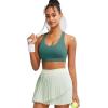 imageRUNNING GIRL Sports Bras for Women CrissCross Back Padded Strappy Sports Bras Medium Support Yoga Bra with Removable Cups1green