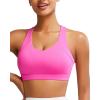 imageRUNNING GIRL Sports Bras for Women CrissCross Back Padded Strappy Sports Bras Medium Support Yoga Bra with Removable Cups1hot Pink
