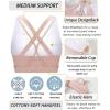 imageRUNNING GIRL Sports Bras for Women CrissCross Back Padded Strappy Sports Bras Medium Support Yoga Bra with Removable Cups1pink