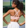 imageRUNNING GIRL Sports Bras for Women CrissCross Back Padded Strappy Sports Bras Medium Support Yoga Bra with Removable Cups1pink