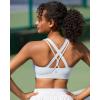 imageRUNNING GIRL Sports Bras for Women CrissCross Back Padded Strappy Sports Bras Medium Support Yoga Bra with Removable Cups1white