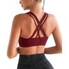 imageRUNNING GIRL Sports Bras for Women CrissCross Back Padded Strappy Sports Bras Medium Support Yoga Bra with Removable Cups1wine Red