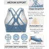 imageRUNNING GIRL Sports Bras for Women CrissCross Back Padded Strappy Sports Bras Medium Support Yoga Bra with Removable CupsBlue