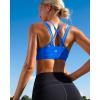 imageRUNNING GIRL Sports Bras for Women CrissCross Back Padded Strappy Sports Bras Medium Support Yoga Bra with Removable CupsDbrillant Blue
