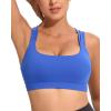 imageRUNNING GIRL Sports Bras for Women CrissCross Back Padded Strappy Sports Bras Medium Support Yoga Bra with Removable CupsDbrillant Blue