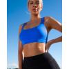 imageRUNNING GIRL Sports Bras for Women CrissCross Back Padded Strappy Sports Bras Medium Support Yoga Bra with Removable CupsDbrillant Blue