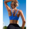 imageRUNNING GIRL Sports Bras for Women CrissCross Back Padded Strappy Sports Bras Medium Support Yoga Bra with Removable CupsDbrillant Blue