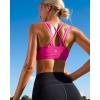 imageRUNNING GIRL Sports Bras for Women CrissCross Back Padded Strappy Sports Bras Medium Support Yoga Bra with Removable CupsDhot Pink