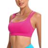 imageRUNNING GIRL Sports Bras for Women CrissCross Back Padded Strappy Sports Bras Medium Support Yoga Bra with Removable CupsDhot Pink