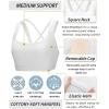 imageRUNNING GIRL Sports Bras for Women CrissCross Back Padded Strappy Sports Bras Medium Support Yoga Bra with Removable CupsDsnow White