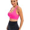 imageRUNNING GIRL Sports Bras for Women CrissCross Back Padded Strappy Sports Bras Medium Support Yoga Bra with Removable CupsYbrilliant Pink