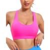 imageRUNNING GIRL Sports Bras for Women CrissCross Back Padded Strappy Sports Bras Medium Support Yoga Bra with Removable CupsYbrilliant Pink