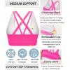 imageRUNNING GIRL Sports Bras for Women CrissCross Back Padded Strappy Sports Bras Medium Support Yoga Bra with Removable CupsYbrilliant Pink