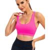 imageRUNNING GIRL Sports Bras for Women CrissCross Back Padded Strappy Sports Bras Medium Support Yoga Bra with Removable CupsYbrilliant Pink
