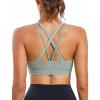 imageRUNNING GIRL Sports Bras for Women CrissCross Back Padded Strappy Sports Bras Medium Support Yoga Bra with Removable CupsYgreen