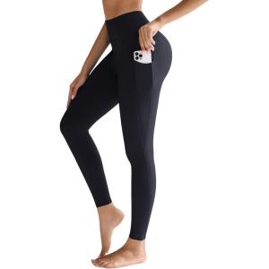imageRUNNING GIRL Leggings for Women with PocketsFull Length High Waist Buttery Soft Workout Leggings Yoga PantsBlack