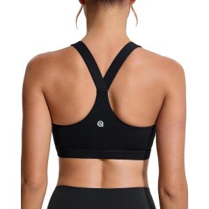 imageRUNNING GIRL Sports Bras for Women Molded Cup High Impact Sports Bra Workout Bras for Women High Support RacerbackAblack