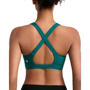 imageRUNNING GIRL Sports Bras for Women Molded Cup High Impact Sports Bra Workout Bras for Women High Support RacerbackDstorm Teal