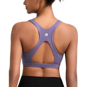 imageRUNNING GIRL Sports Bras for Women Molded Cup High Impact Sports Bra Workout Bras for Women High Support RacerbackGpurple