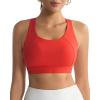 imageRUNNING GIRL High Impact Sports Bras for Women High Support Running Strappy Womens Sports Bra with Sewn in PadsHred