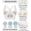 imageRUNNING GIRL High Impact Sports Bras for Women High Support Running Strappy Womens Sports Bra with Sewn in PadsXwhite
