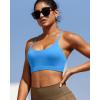 imageRUNNING GIRL YBack Sports Bras for Women Medium Impact Wirefree Padded Bra Workout Crop Top Longline Sports Bra Push upEbright Blue