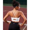 imageRUNNING GIRL YBack Sports Bras for Women Medium Impact Wirefree Padded Bra Workout Crop Top Longline Sports Bra Push upFwhite