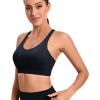 imageRUNNING GIRL YBack Sports Bras for Women Medium Impact Wirefree Padded Bra Workout Crop Top Longline Sports Bra Push upGblack