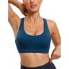 imageRUNNING GIRL Sports Bra for Women CrissCross Back Padded Strappy Sports Bras Medium Support Yoga Bra with Removable CupsYdark Blue